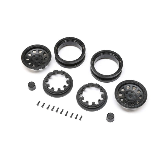 1.9 Raceline Daytona Beadlock Wheels (Black) - Set of 2 (AXI43017)