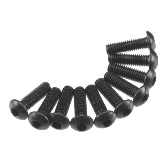 Hex Socket Button Head M3x10mm Black Screws - Pack of 10 (AXIC0115)