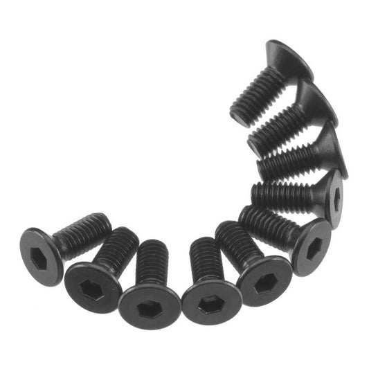 M3x8mm Hex Flat Head Screws Black Pack of 10 (AXIC0118)