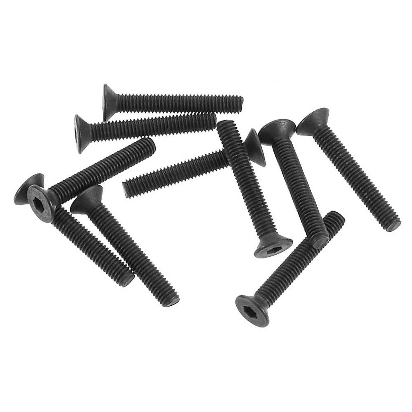 Hex Socket Flat Head M3x20mm Black Screws Pack of 10 (AXIC0149)