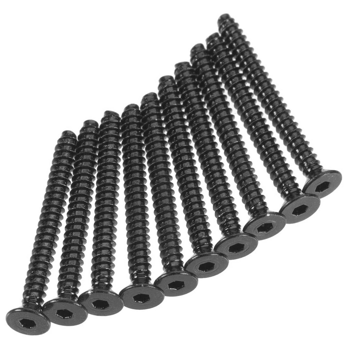 Hex Socket Tapping Flat Head M2.6x25mm Black Screws (10 Pack) (AXIC0418)