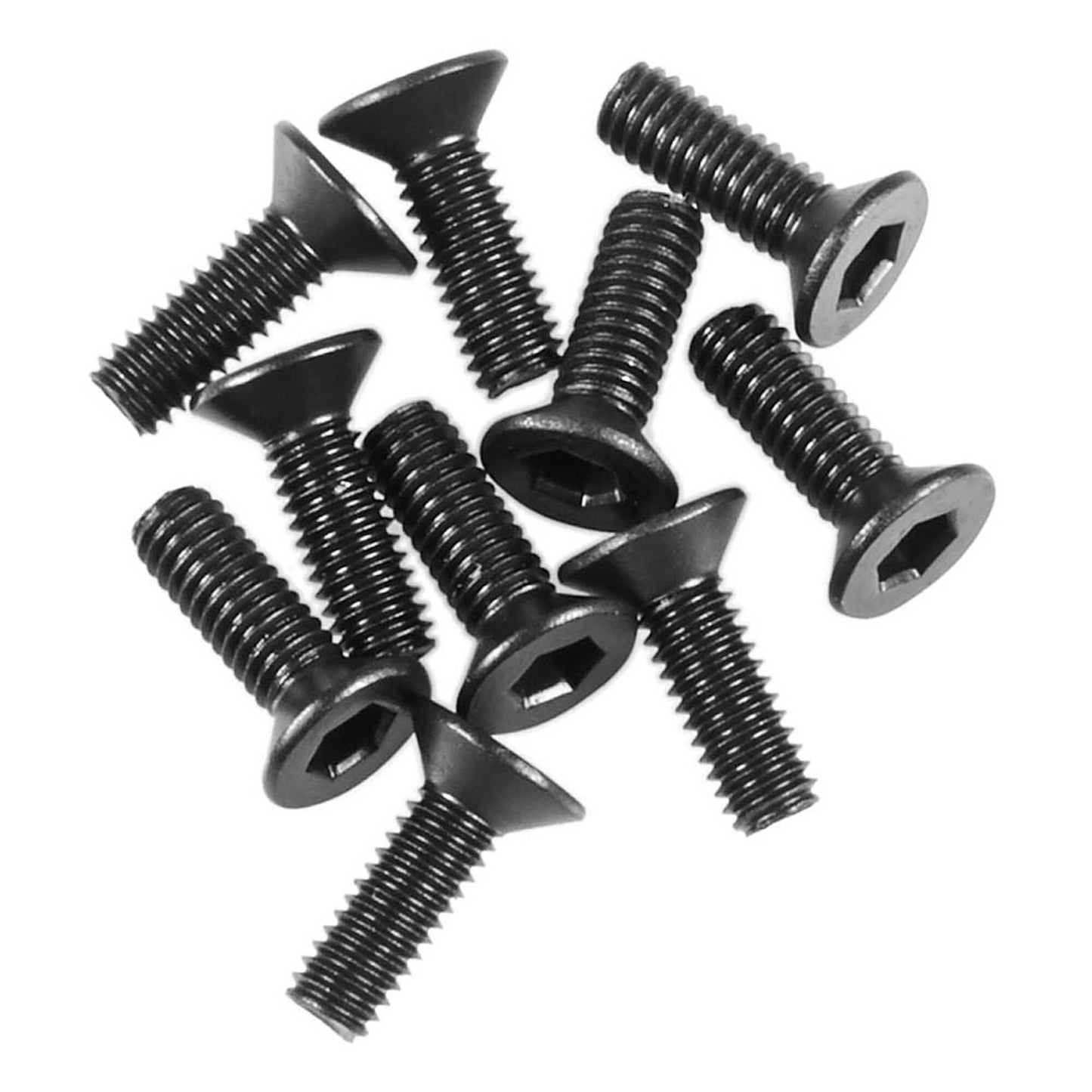 M2.6x8mm Hex Socket Flat Head Black Screws (10 Pack) (AXIC3372)