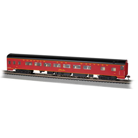 HO 85' Smooth-Side Coach Passenger Car with Lighted Interior - Norfolk & Western #1726 (BAC14218)