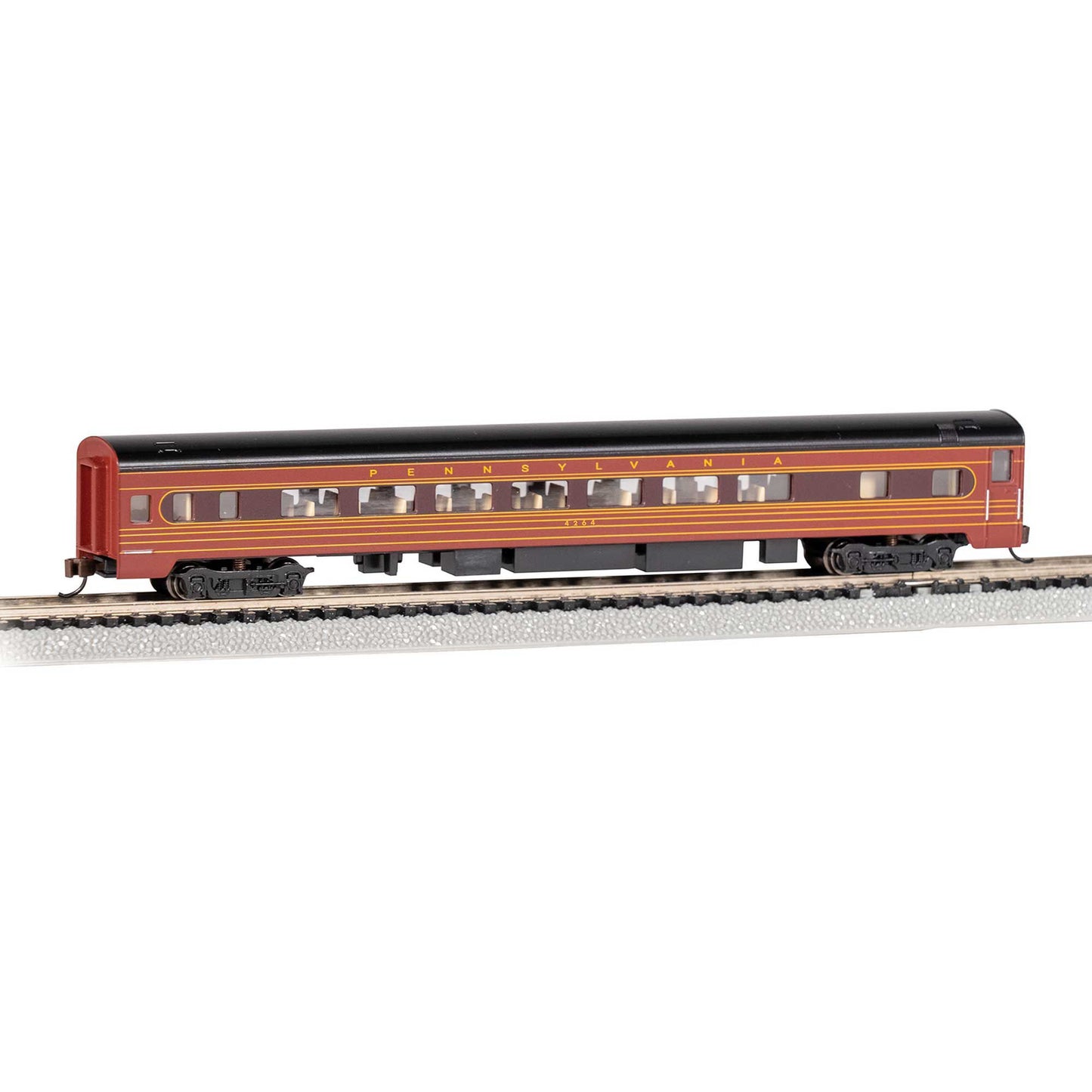 85' Smooth-Side Coach Car PRR #4264 for N Scale (BAC14258)