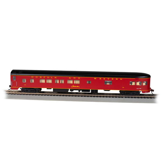 HO 85' Smooth-Side Observation Passenger Car with Lighted Interior - Norfolk & Western #582 (BAC14314)