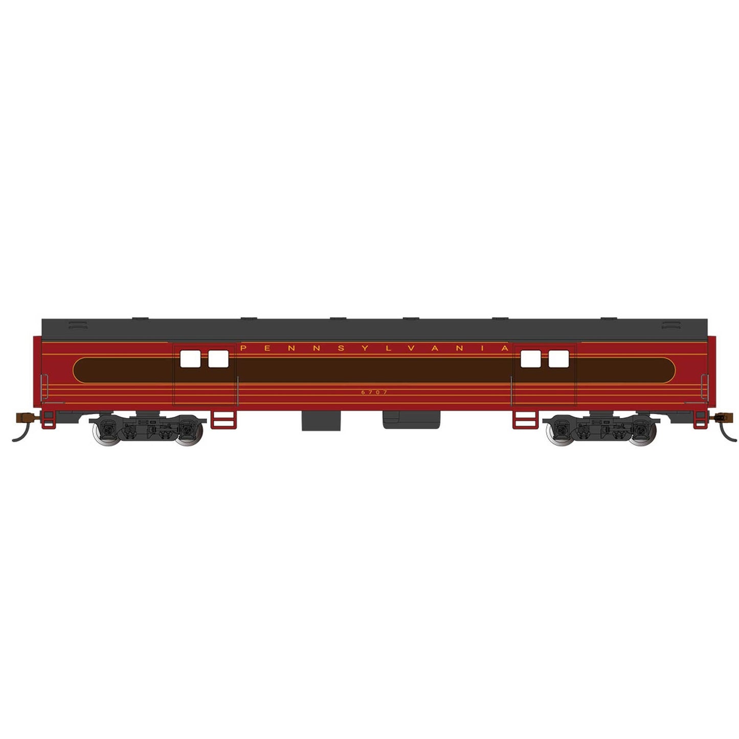 HO 72' SS Bag PRR #6707 Modernism Baggage Car (BAC14406)