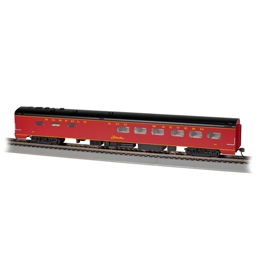 HO 85' Smooth-Side Dining Car with Lighted Interior - Norfolk & Western #491 (BAC14810)