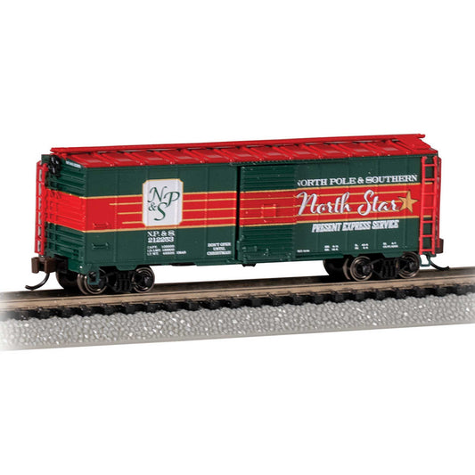 N 40' Steel Box Car Christmas NP&S North Star Present Express (BAC17071)