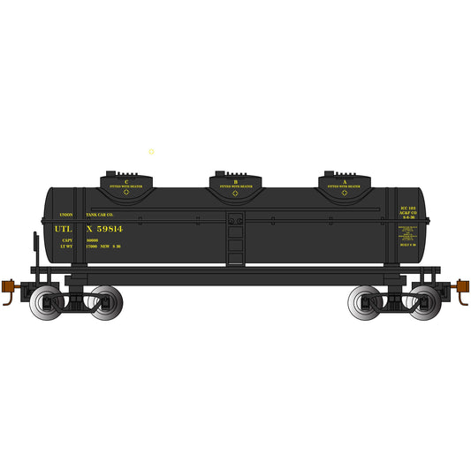 HO 40' 3-Dome Tank UTLX Model Rail Car (BAC17109)
