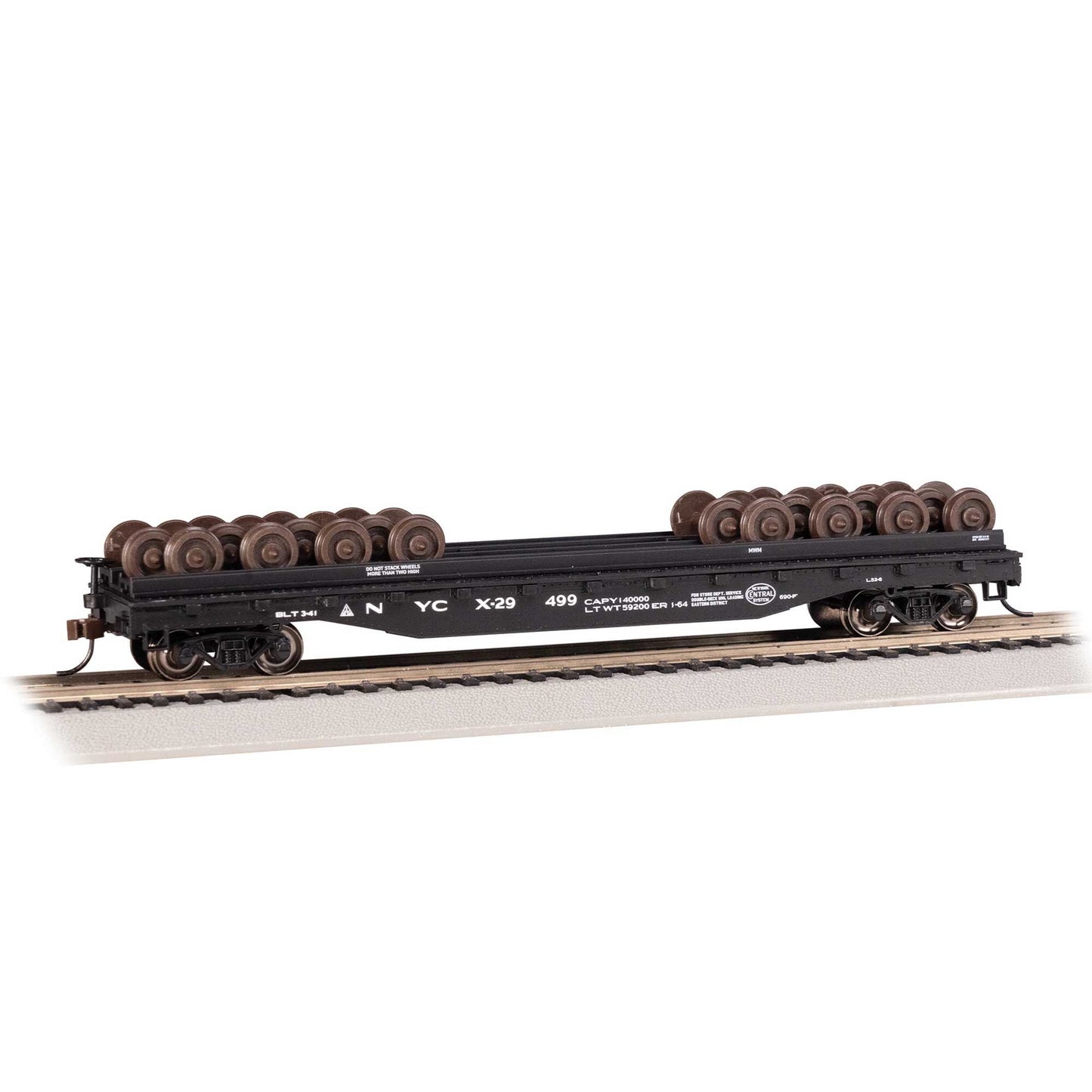 HO 52' Wheel Flatcar with Wheel Load - New York Central (BAC18936)