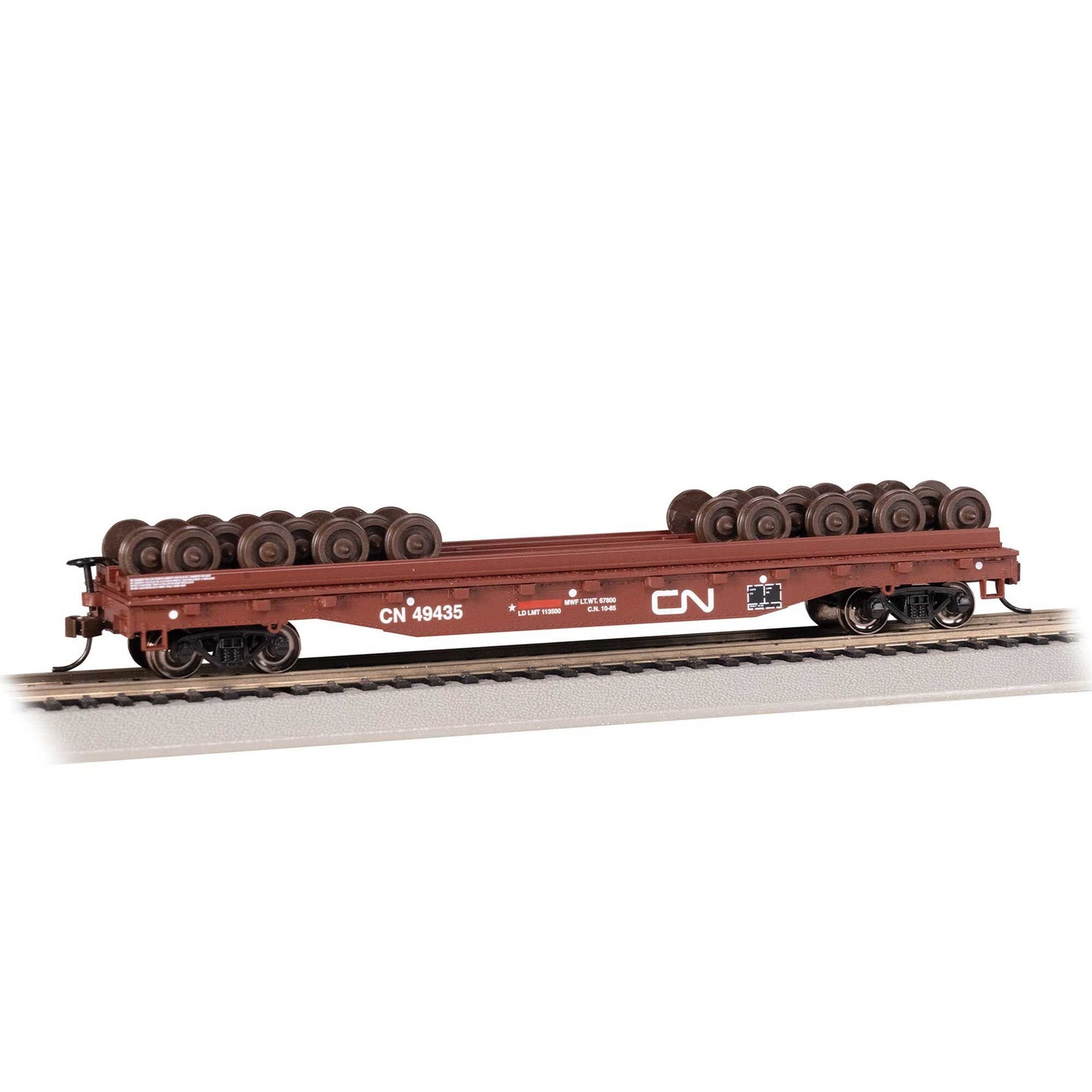 HO 52' Wheel Flatcar with Wheel Load - Canadian National #49435 (BAC18938)