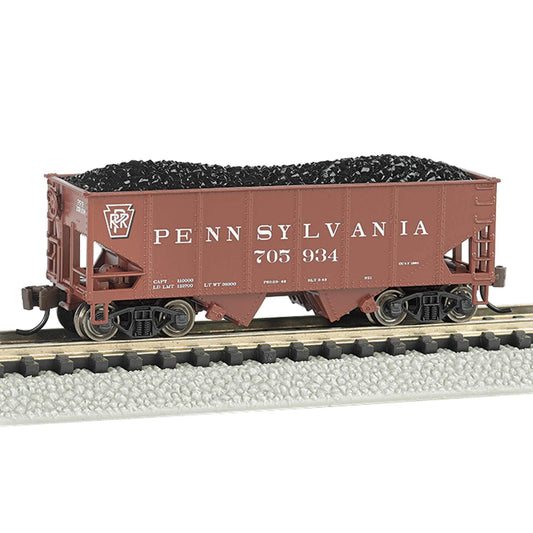 N 55-Ton 2-Bay Hopper PRR Tuscan Red (BAC19558)
