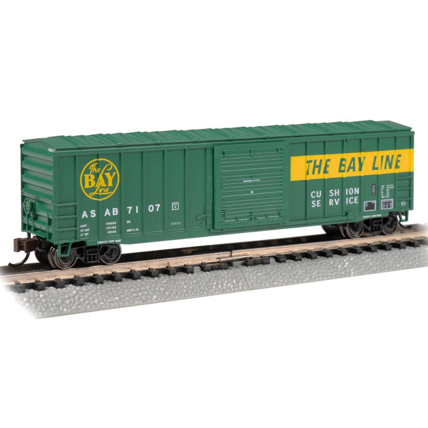 N ACF 50'6" Sliding Door Box Car The Bay Line #7107 (BAC19667)