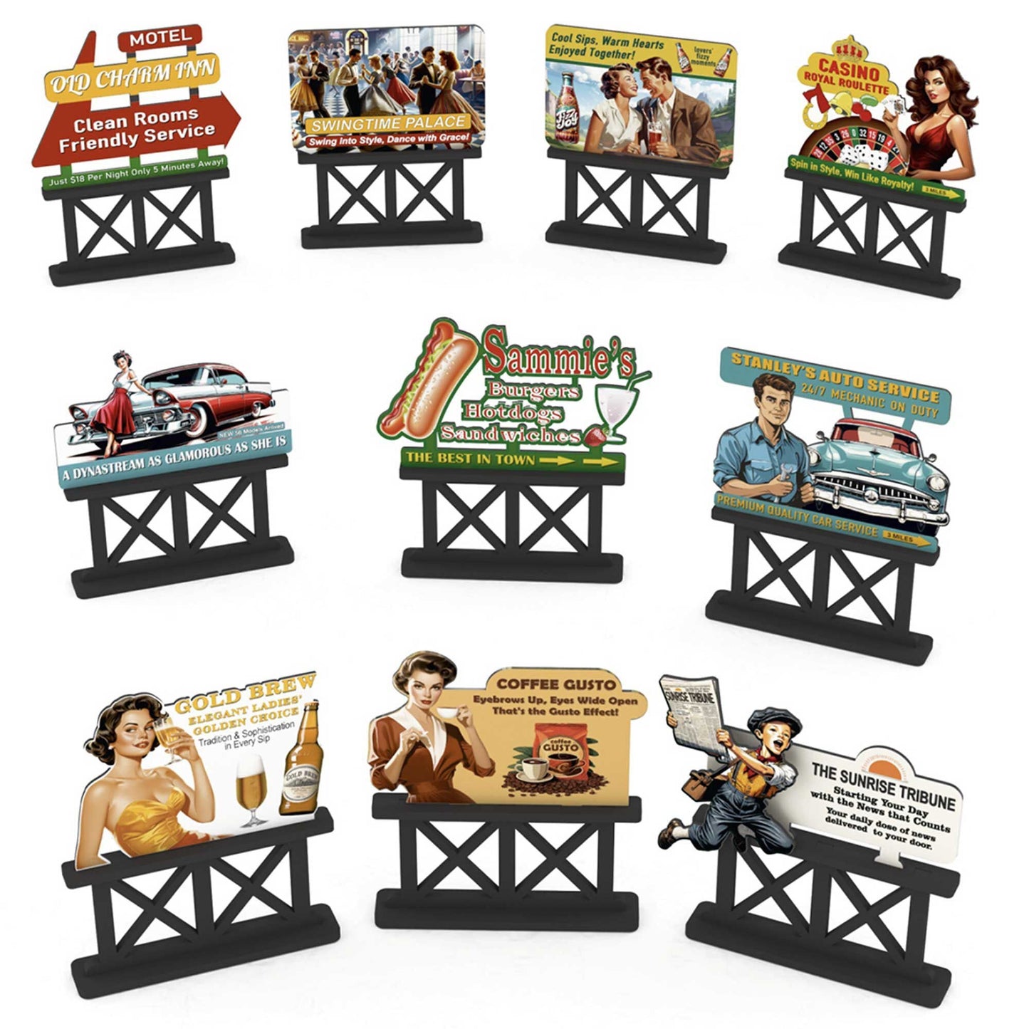 50's Billboards Set (10 Count) (BAC39128)