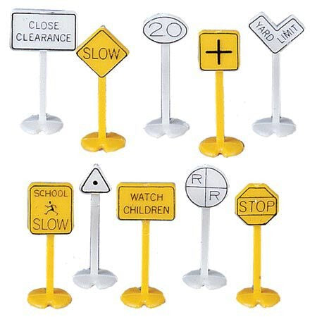 HO Railroad & Street Signs Set (24 signs) (BAC42204)