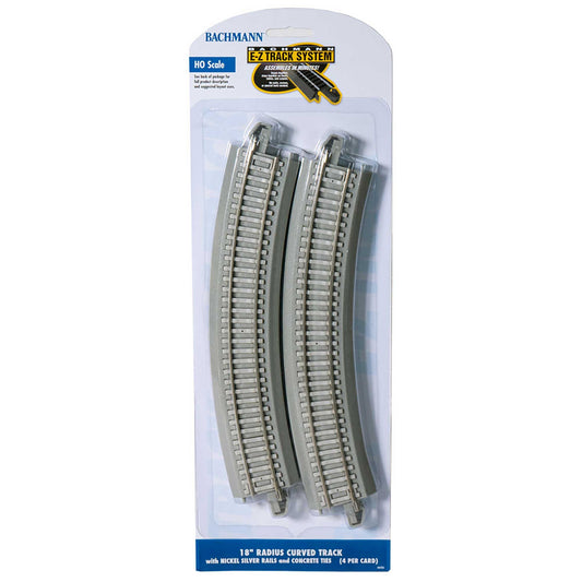 HO 18" Radius Curved Track Set (4 Pieces) (BAC44701)