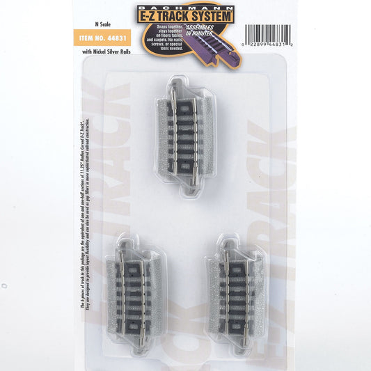 N NS EZ 11.25 inch Radius 1/4 Curve (6) for Model Railroads (BAC44831)