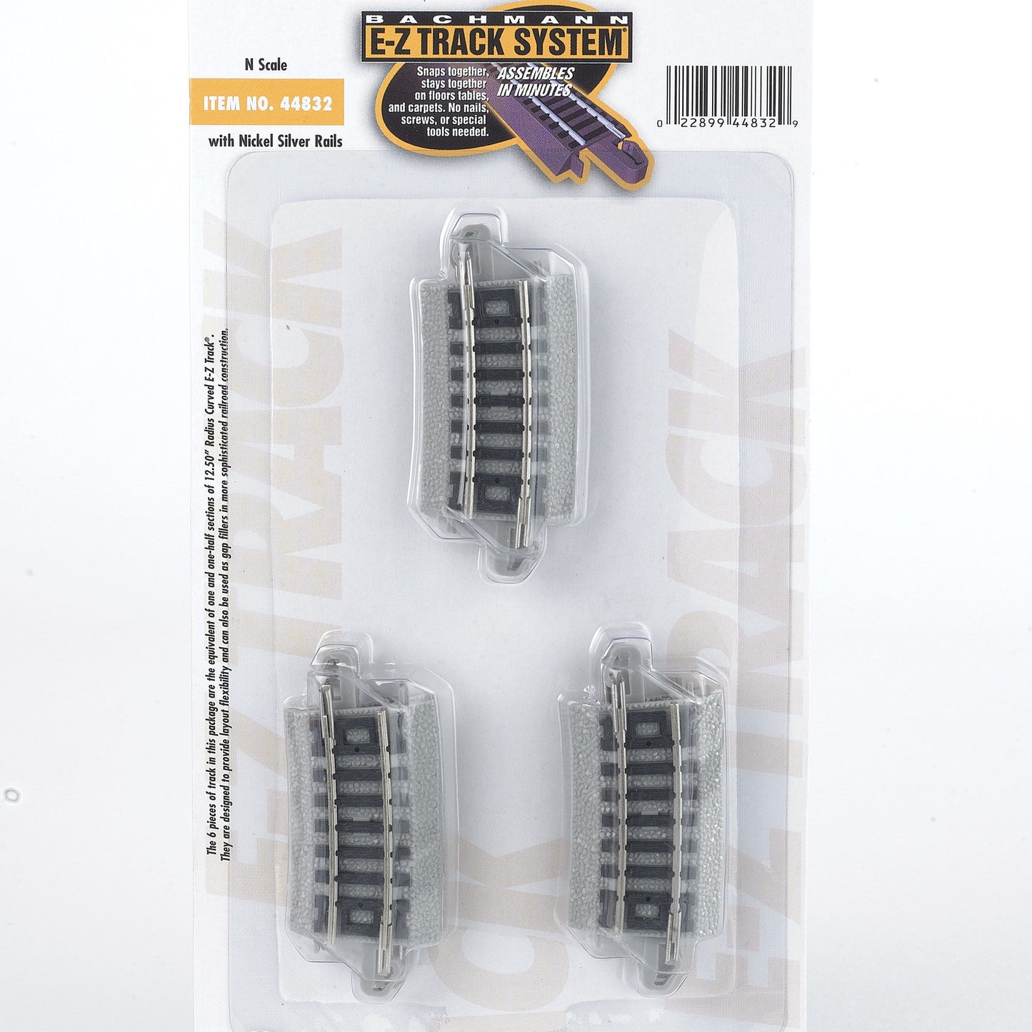 N Scale E-Z Track 12.50" Radius Curved Track Section (6 Pieces) (BAC44832)