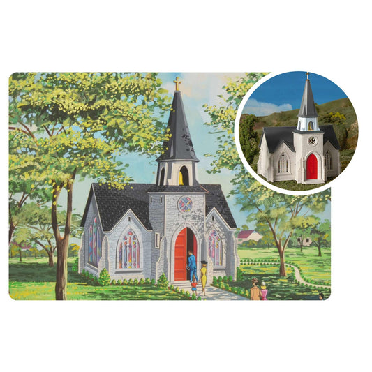 HO Plasticville USA 75TH Anniversary Cathedral (BAC45195)