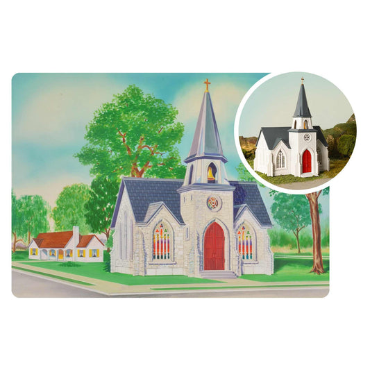 HO Plasticville USA 75TH Anniversary Cathedral Plastic Model (BAC45630)