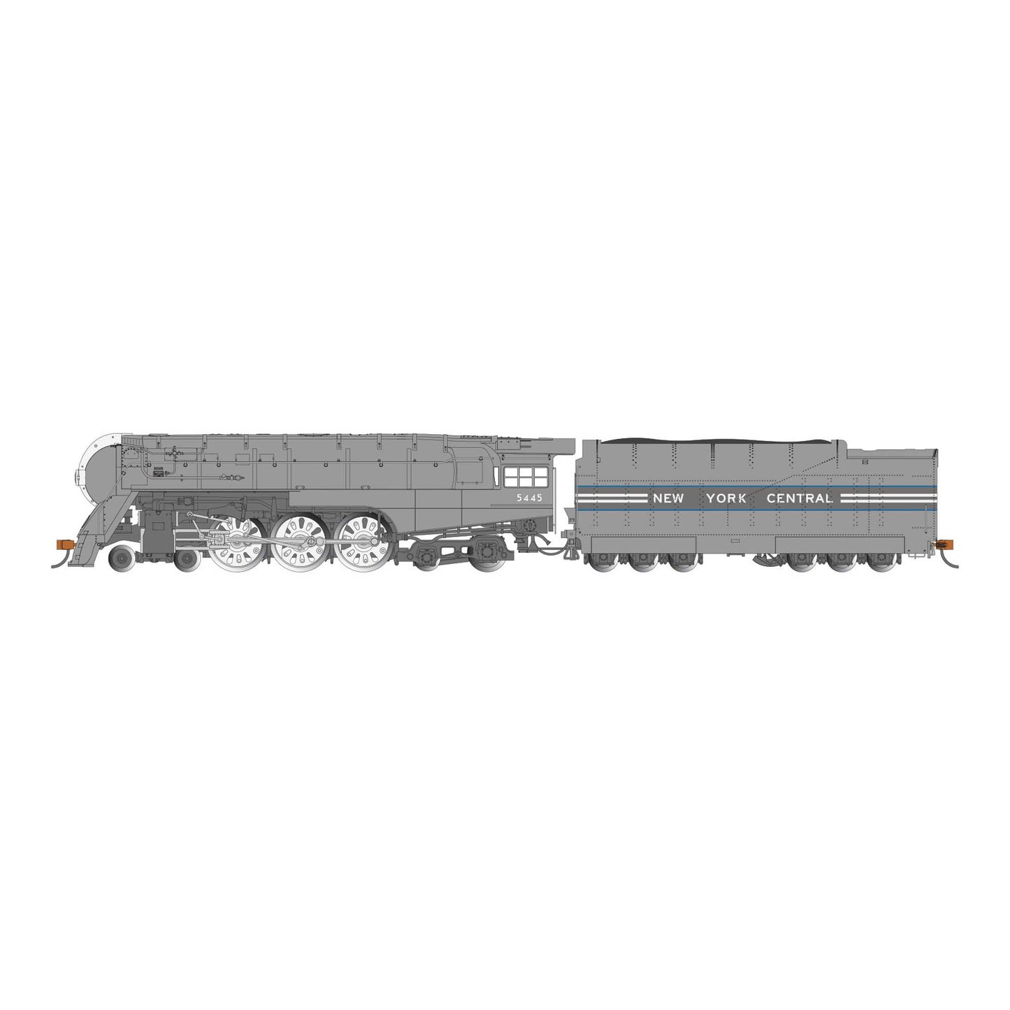 HO Dreyfuss Streamlined Hudson Locomotive with DCC - 1938 New York Central #5445 (BAC56601)