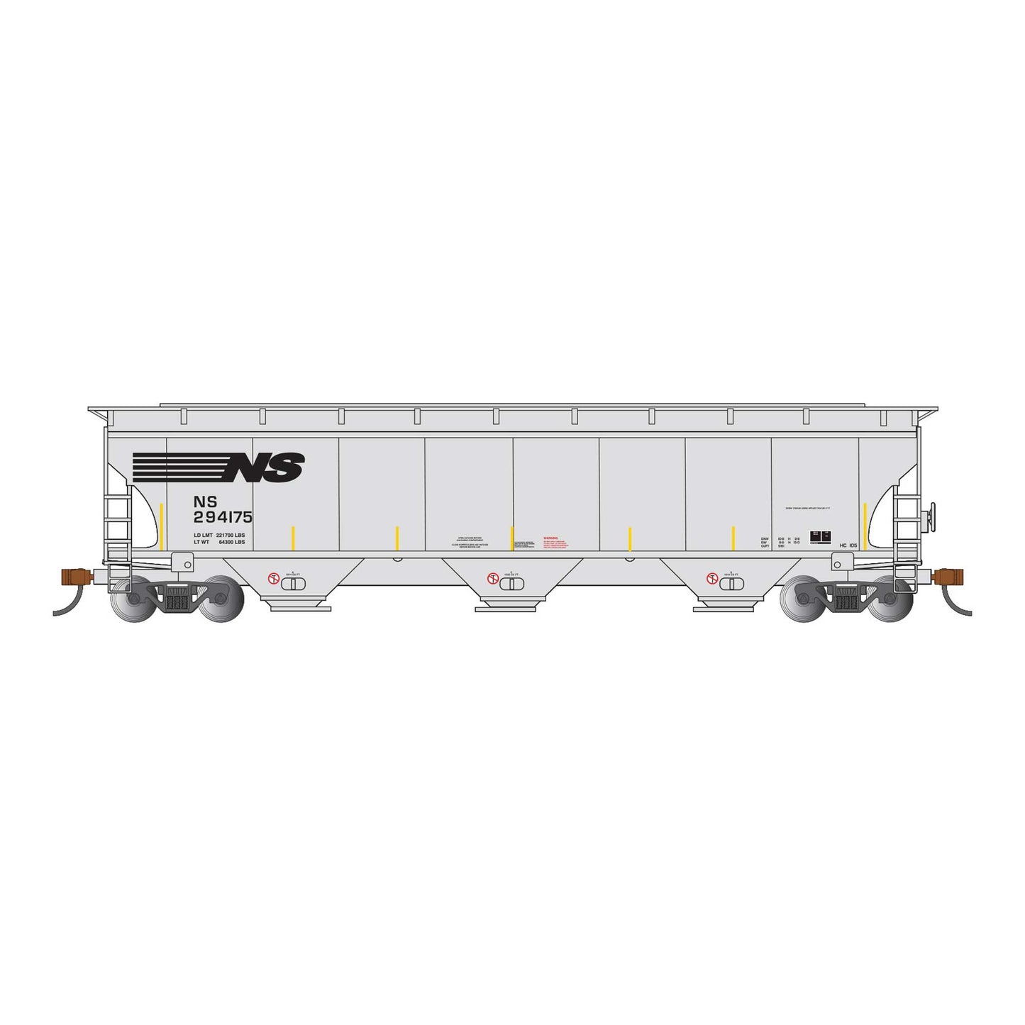 HO Trinity 5161 3-Bay Covered Hopper Norfolk Southern #294175 (BAC70638)