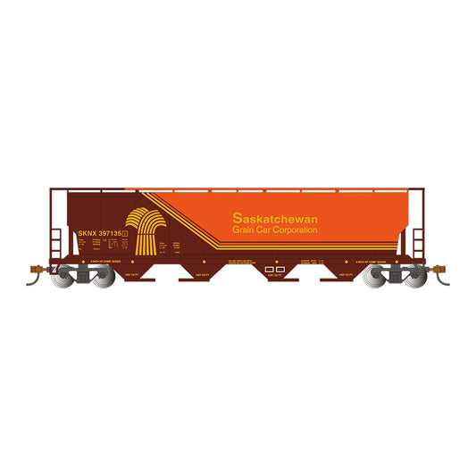 HO 4-Bay Cylindrical Hopper with FRED (Brown and Orange) (BAC73802)