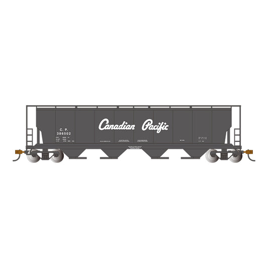 HO 4-Bay Cylindrical Hopper with FRED CPR Black Script (BAC73804)