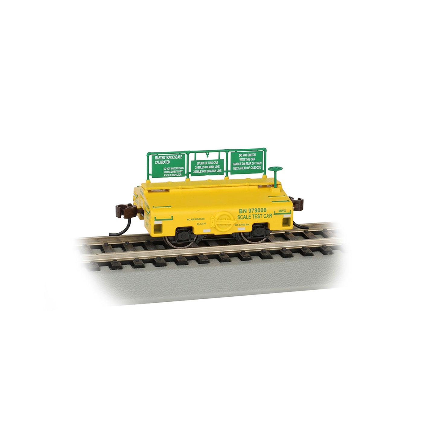 HO Test Weight Car Burlington Northern Green and Yellow (BAC74402)