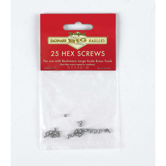G Hex Screws for Large Scale Brass Track (25 Pack) (BAC94656)