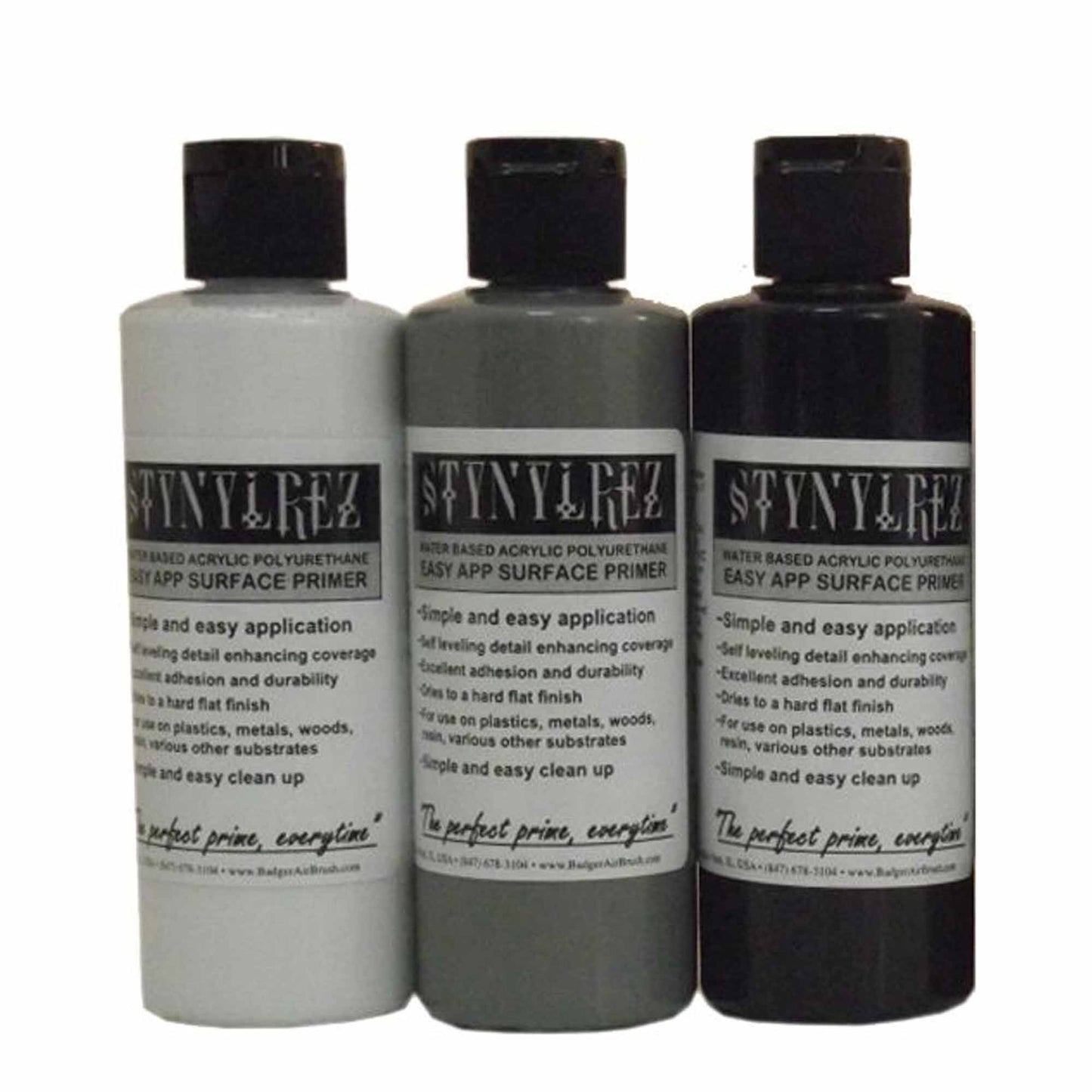 3 Tone Pack 4oz. White Gray Black Paint (BADSNR-410)