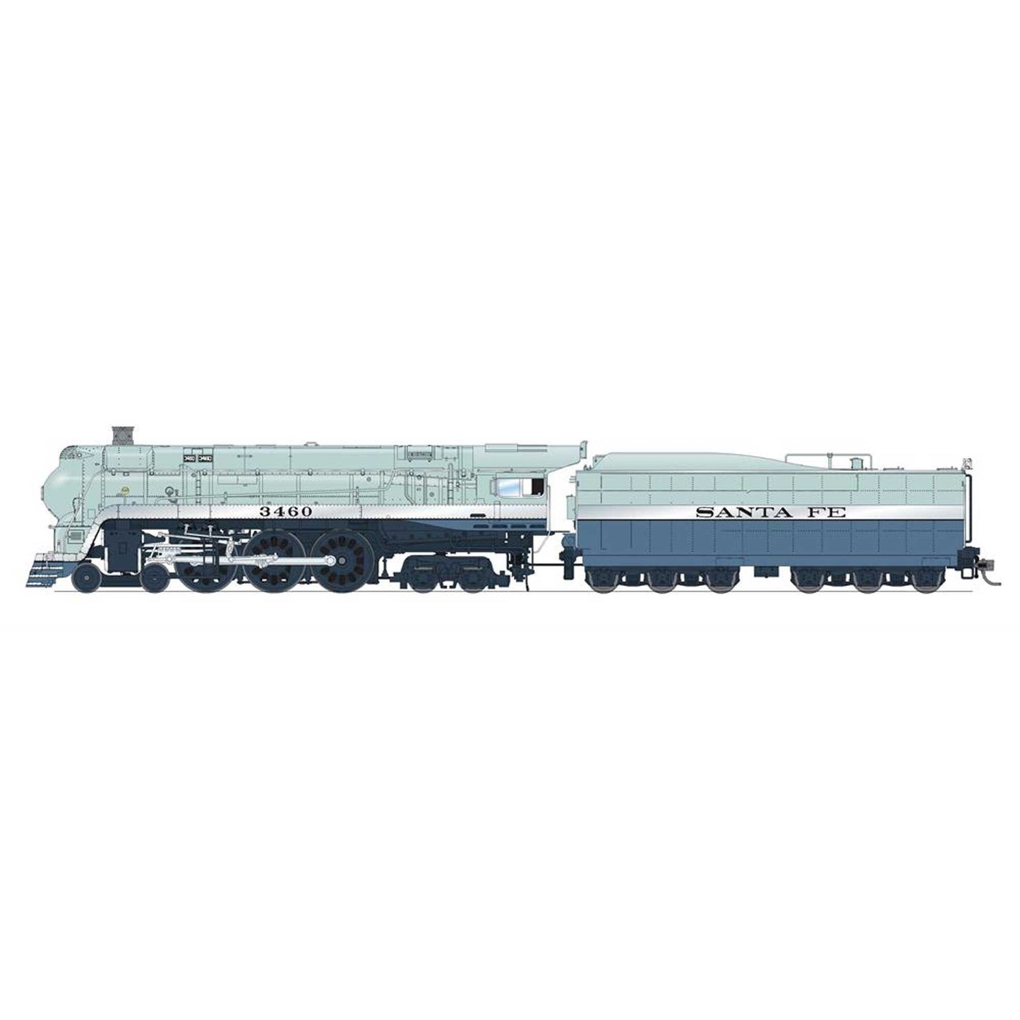 HO ATSF Blue Goose Locomotive #3460 1941 Appearance (BLI7393)