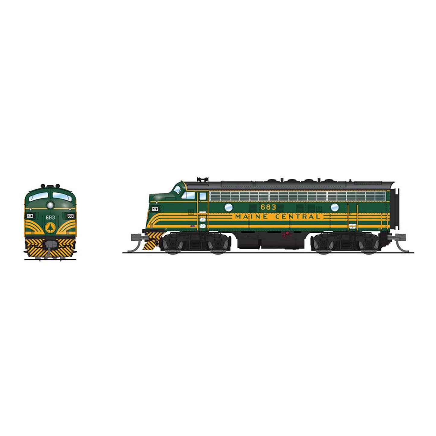 N EMD F3 A/B Locomotive Unpowered B Paragon4 MEC #683/671B (BLI7723)