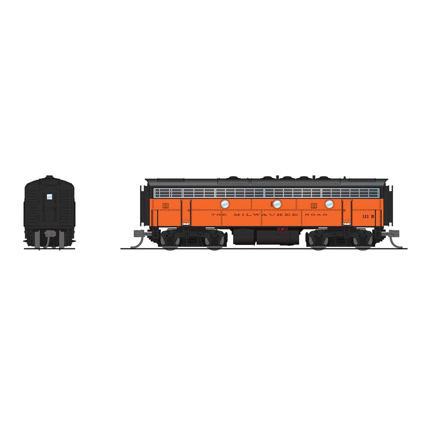 N EMD F7B Locomotive Orange and Black MILW #114B (BLI7773)
