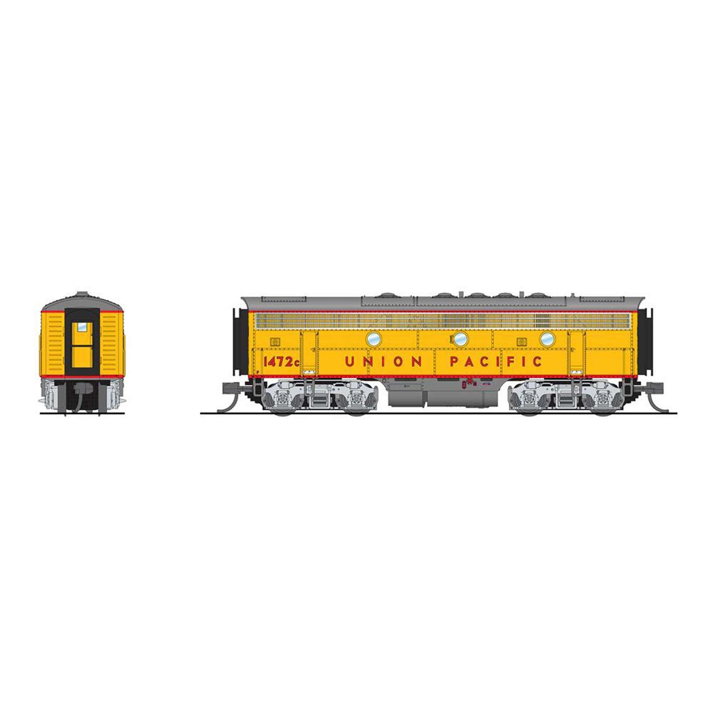 N EMD F7B Locomotive Yellow and Gray Paragon4 UP #1468B (BLI7784)
