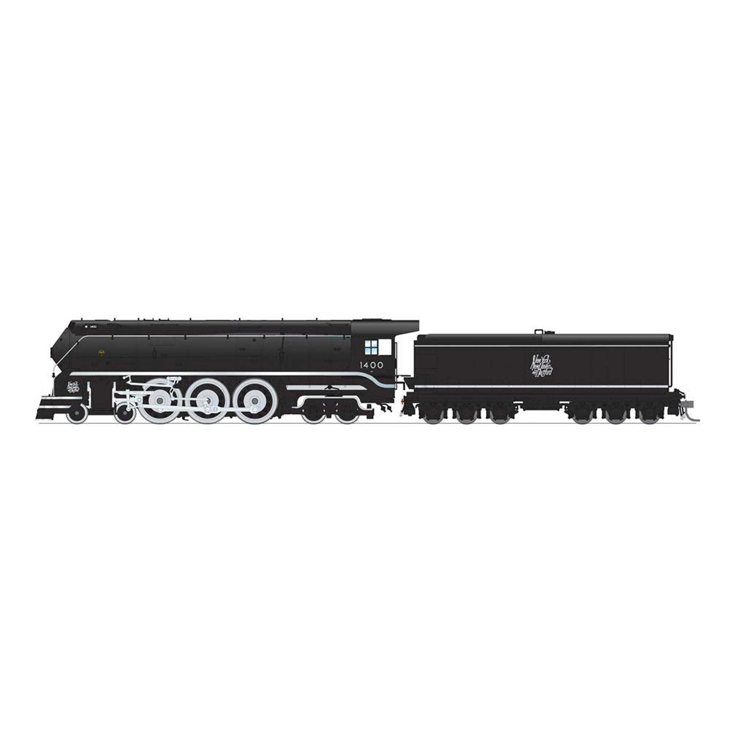 HO New Haven I-5 4-8-4 Locomotive #1400 Small Script Paragon4 (BLI7872)