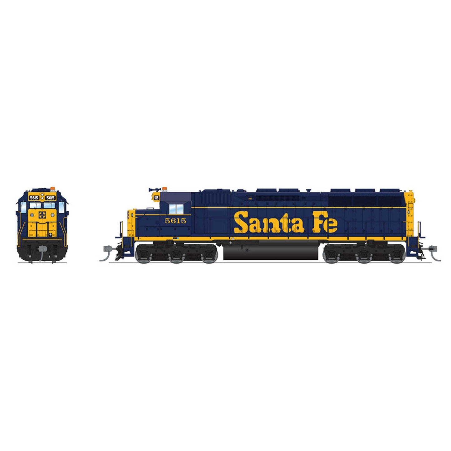 HO EMD SD45 Low-Nose Paragon4 Santa Fe #5615 Bookend/Blue/Yellow with Sound and DCC (BLI7930)