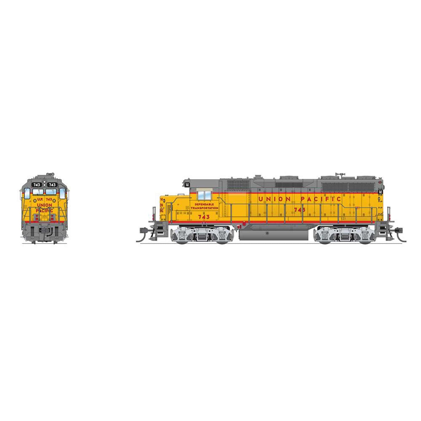 HO EMD GP35 Locomotive UP 743 Dependable Trains (BLI8229)