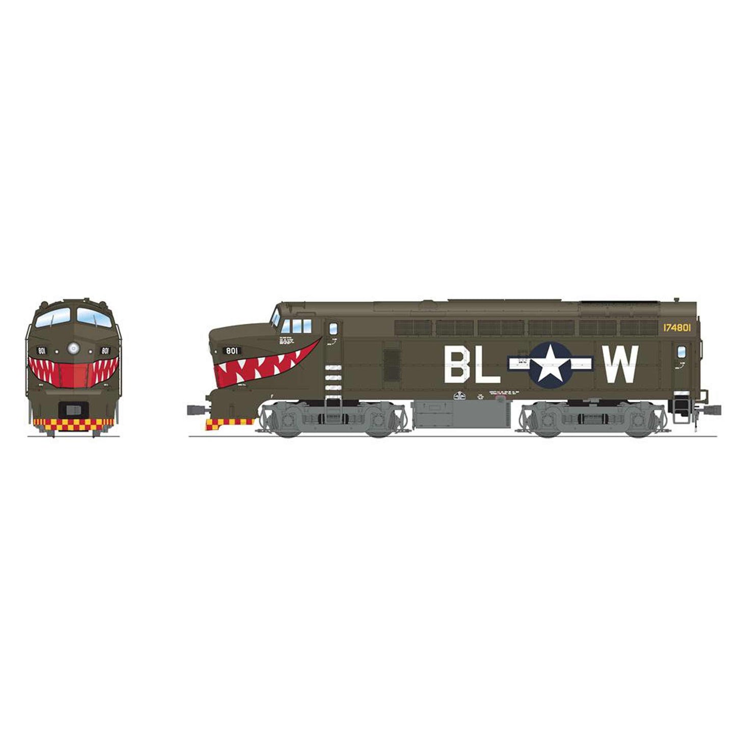 HO RF-16 Sharknose Locomotive A USAAF 801 (BLI8291)