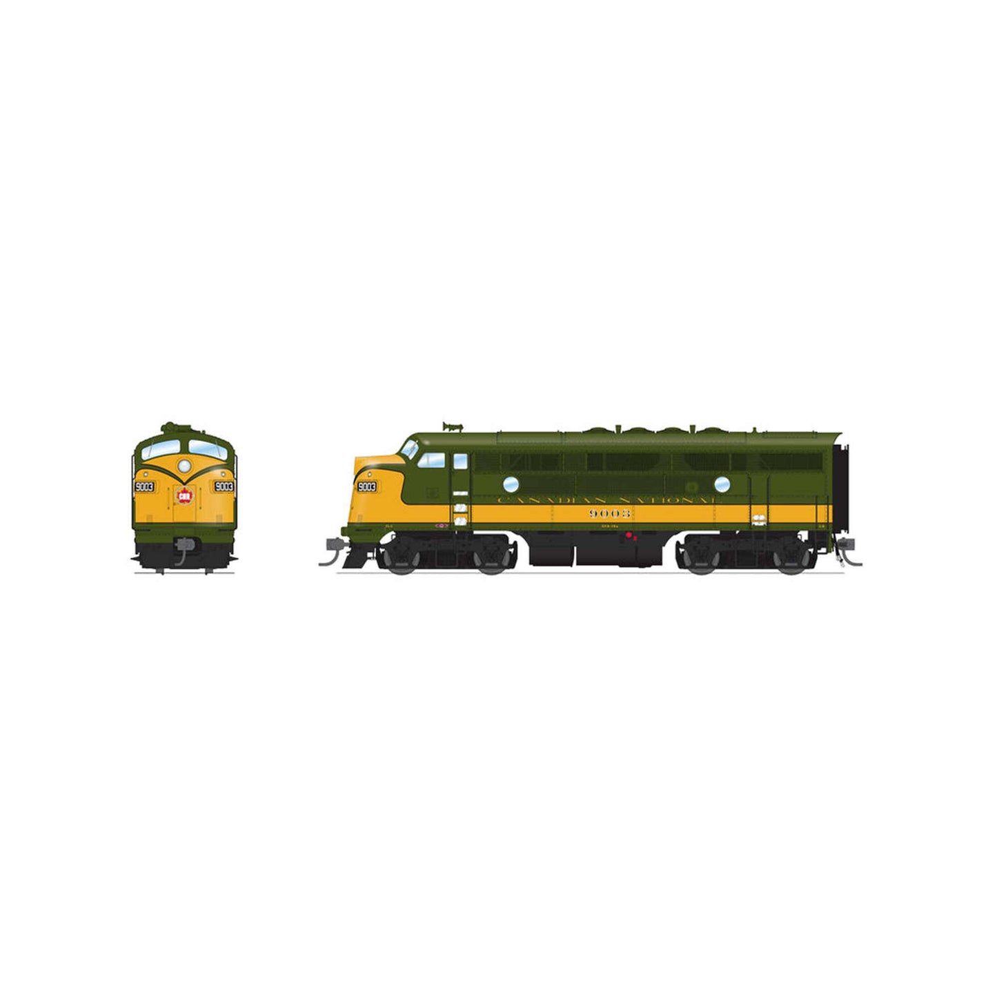 HO EMD F3A Locomotive CN 9003 Olive Green & Imitation Gold (BLI8332)