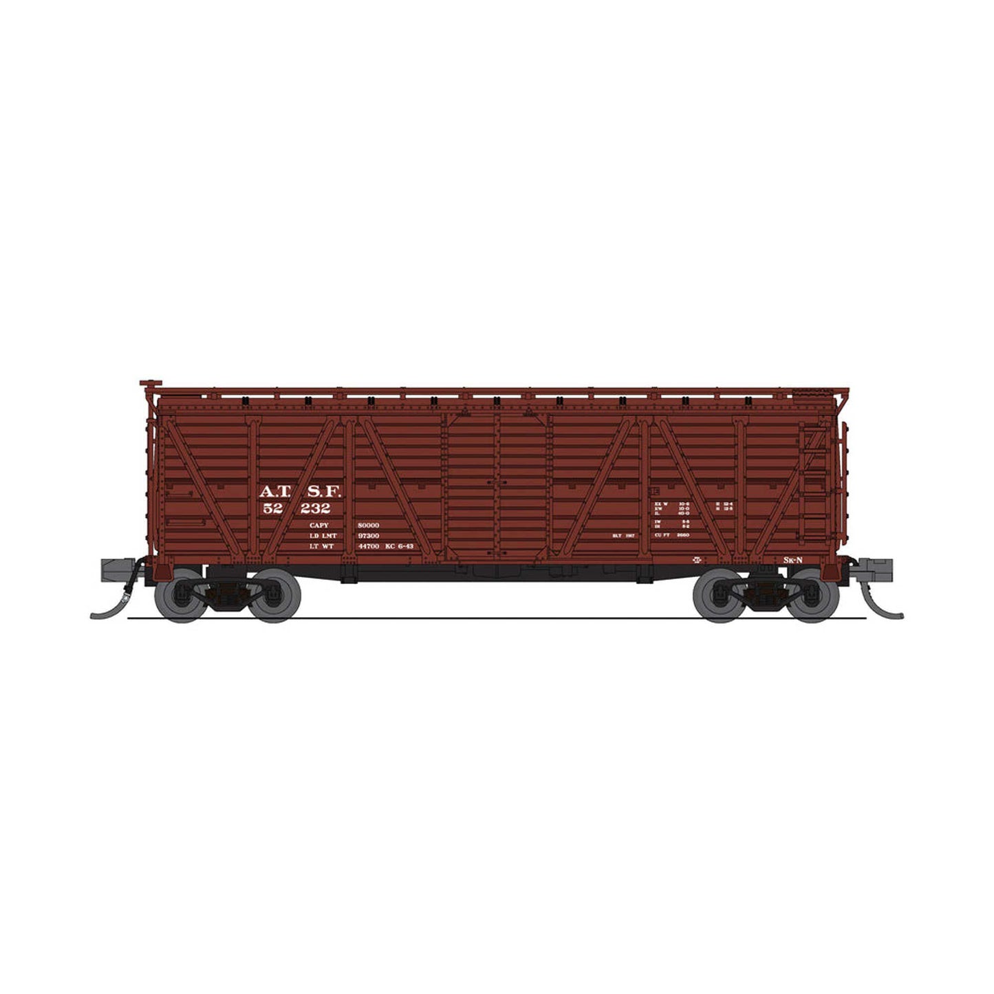 N 40' Wood Stock Car ATSF 52240 with Motion Activated Sound (BLI8457)
