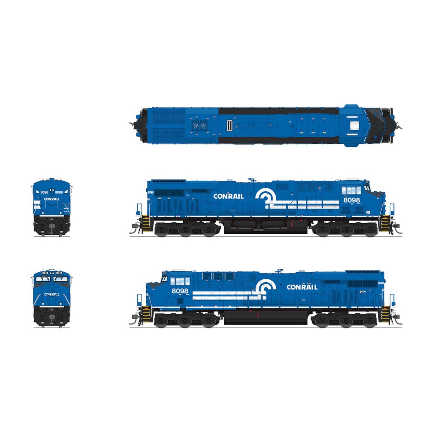 HO GE ES44AC Locomotive NS #8098 Conrail Heritage Paint (BLI8561)