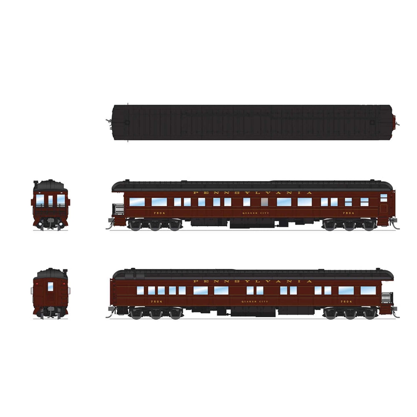 HO Scale Z74D Business Car PRR 7504 Quaker City (BLI8971)