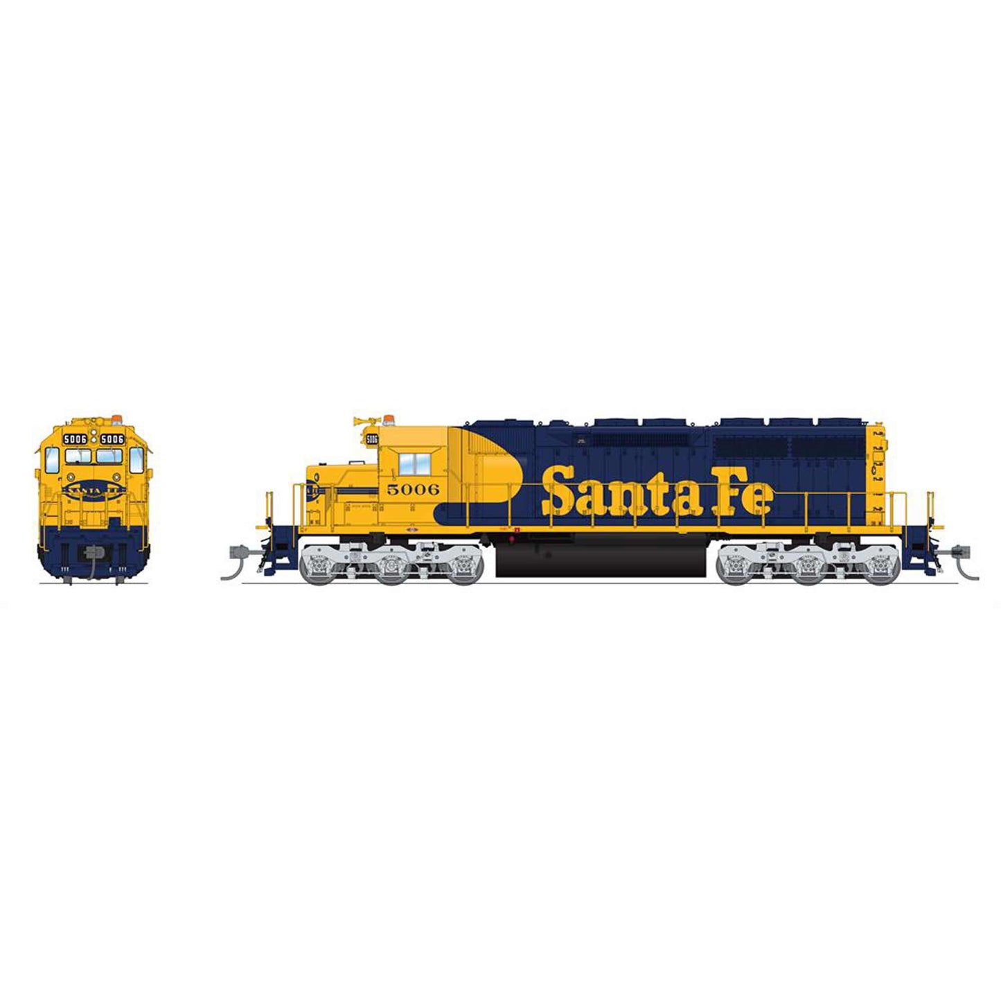HO EMD SD40 Locomotive ATSF 5006 Blue Yellow Warbonnet (BLI9030)