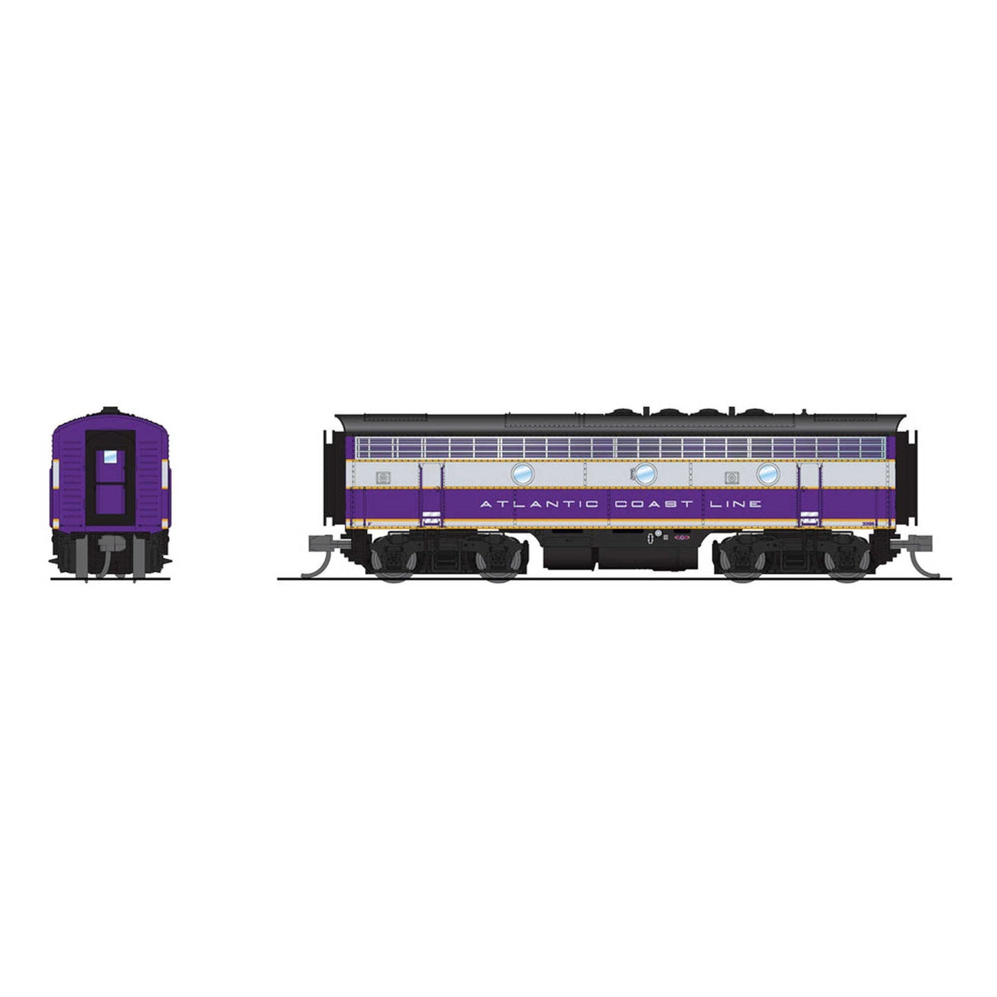 EMD F3B ACL 343B Purple and Silver Paragon4 Sound N Scale Diesel Locomotive (BLI9202)