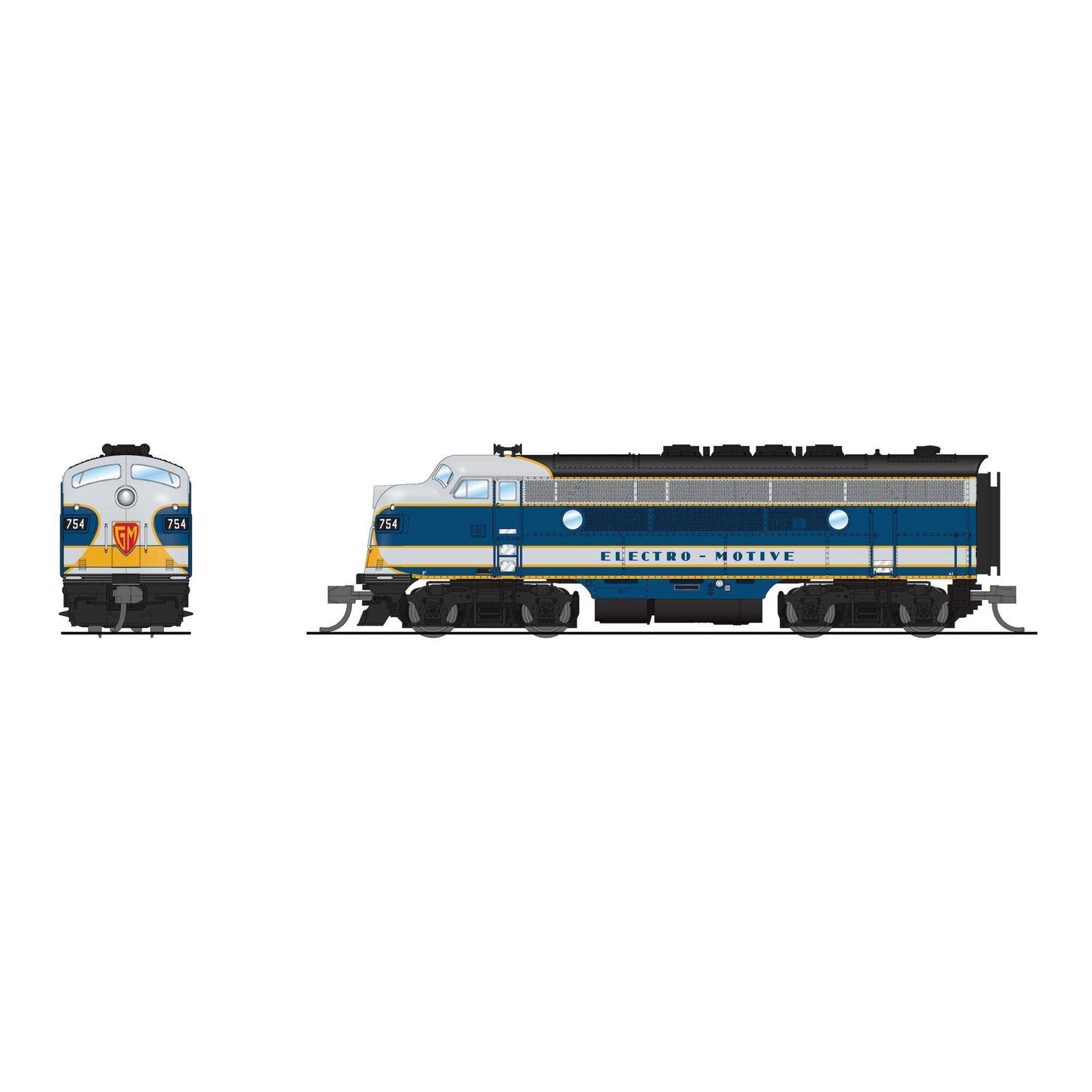 EMD F3A Diesel Locomotive Blue and Aluminum with Paragon4 Sound (BLI9206)
