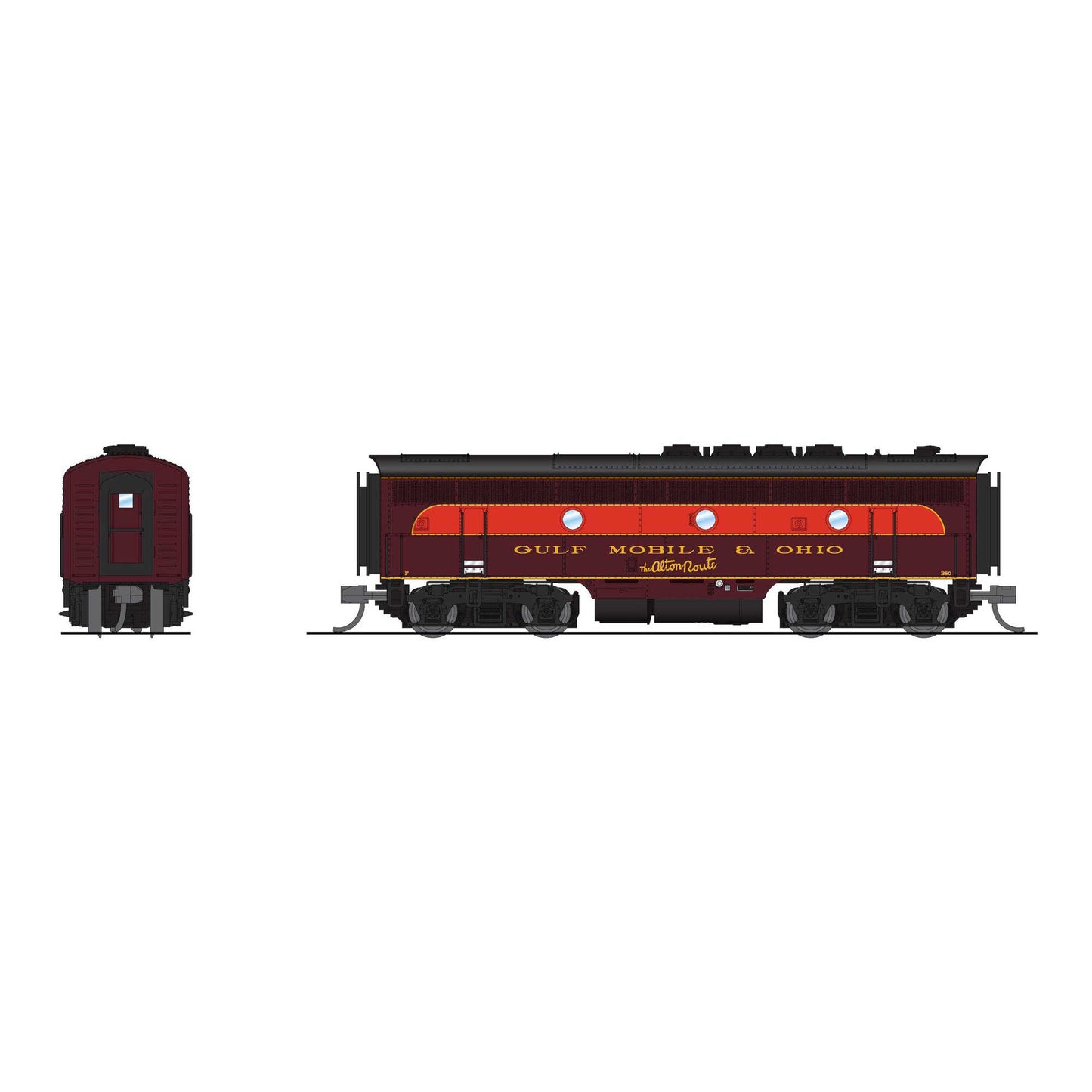 EMD F3B Diesel Locomotive DCC-Ready No-Sound (Maroon & Imitation Gold) (BLI9229)