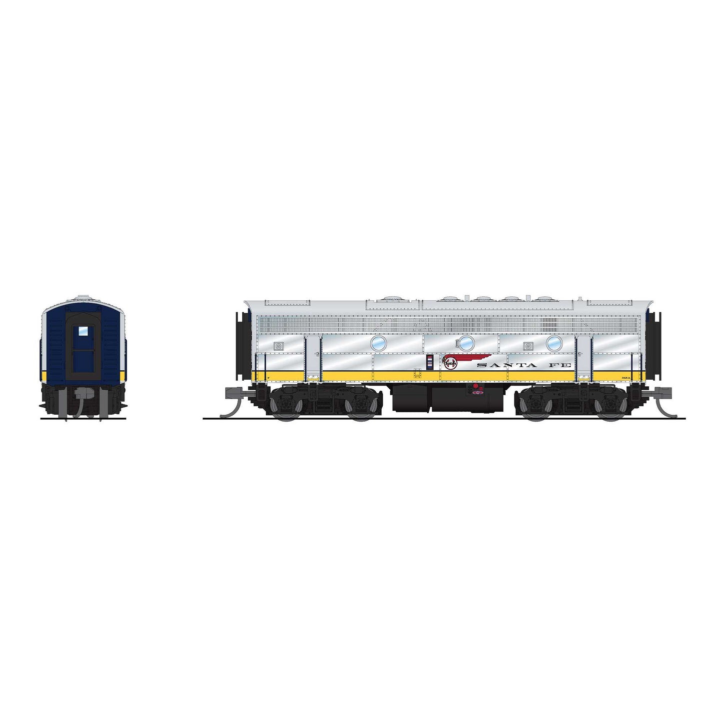 EMD F7B ATSF 351A Yellow Warbonnet N Scale Locomotive with Paragon4 Sound (BLI9245)