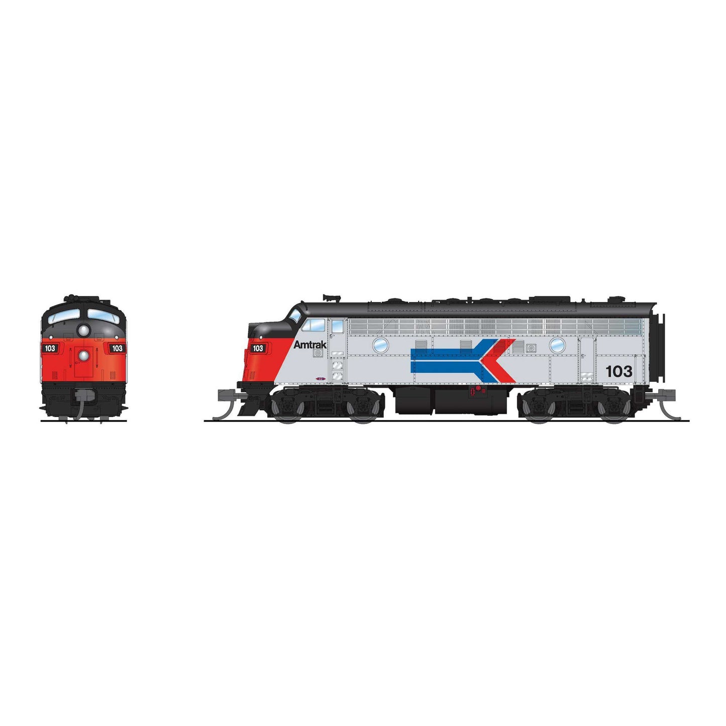 EMD F7A Amtrak 105 Phase I No-Sound DCC-Ready N Scale Model (BLI9275)