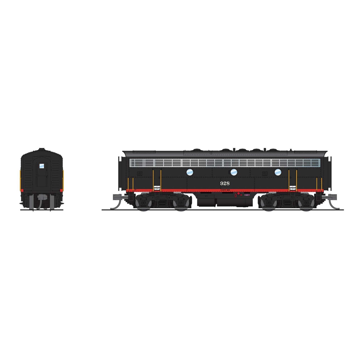 EMD F7B Cotton Belt 928 Black Widow Scheme DCC-Ready N Scale Model (BLI9284)